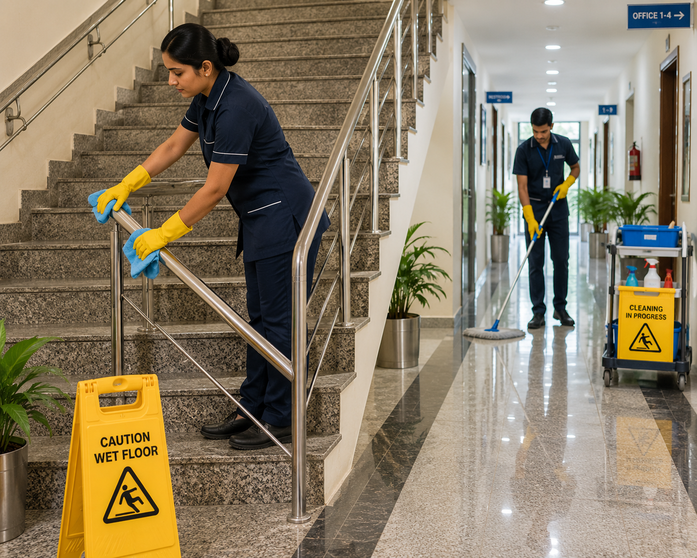 Staircase and passage cleaning